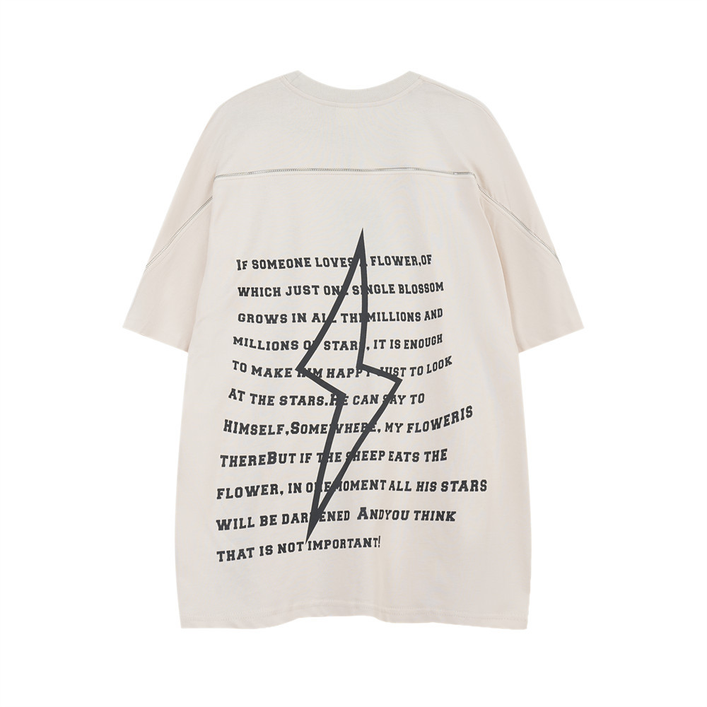 Pattern Zipper Patchwork Short-Sleeved T-Shirt