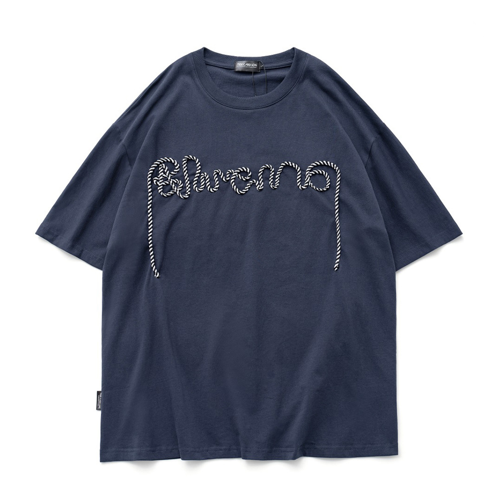 Rope Knitting Letters Short-Sleeved T-Shirt