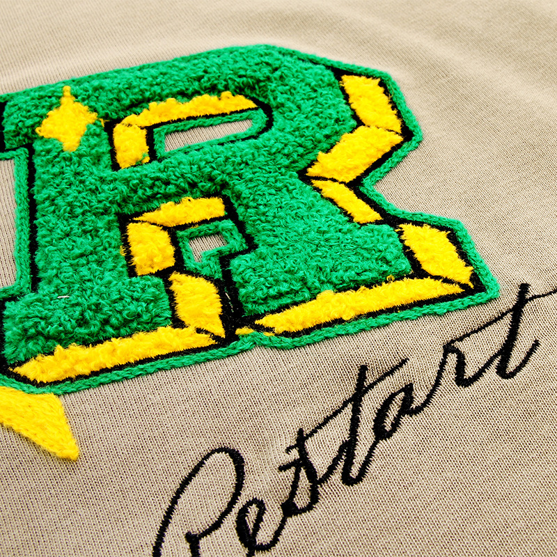 Sports Casual Letter Towel Embroidery Process Shirt
