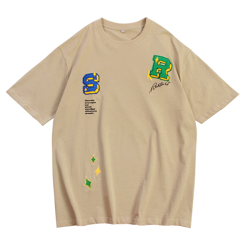Sports Casual Letter Towel Embroidery Process Shirt