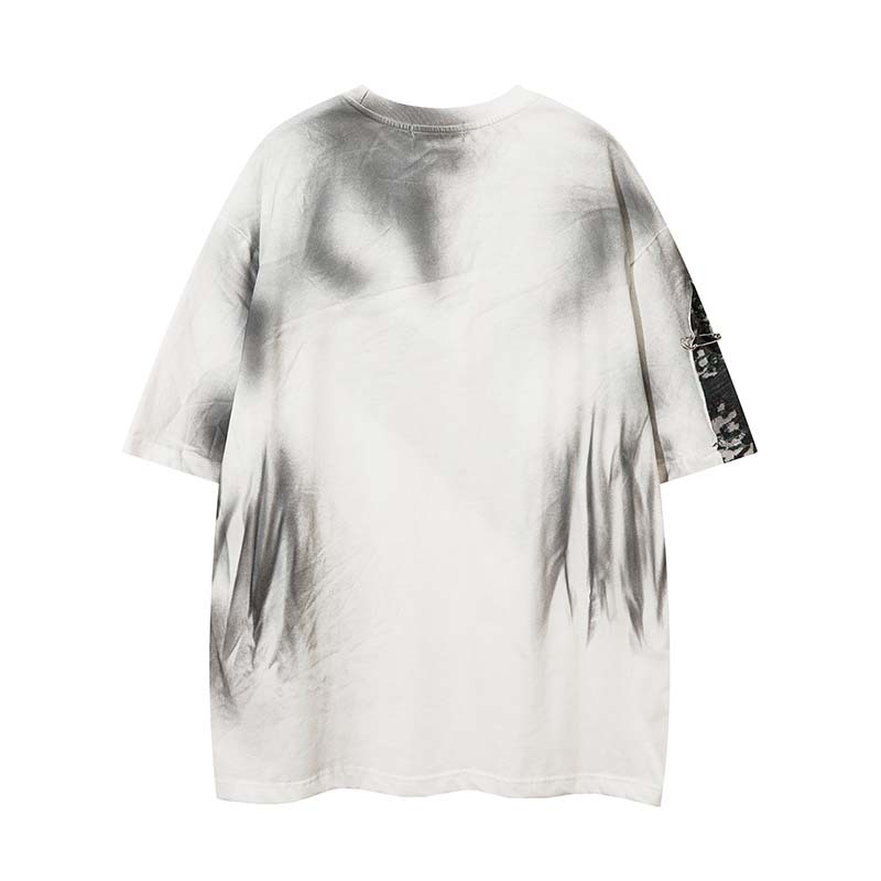 Tie-Dye T-Shirt With Torn Pins