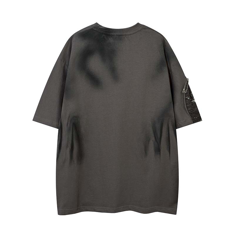 Tie-Dye T-Shirt With Torn Pins