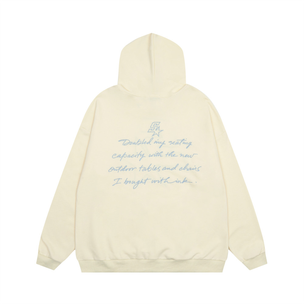 Applique Leather Embroidery Stamping Drill Hooded Sweatshirt