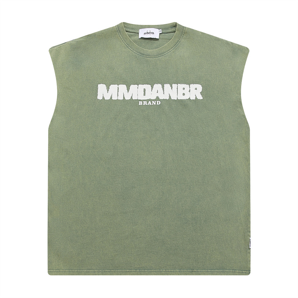 Vintage Letter Print Wide Shoulder Undershirt