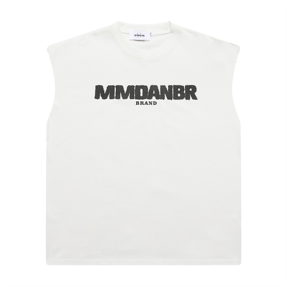 Vintage Letter Print Wide Shoulder Undershirt