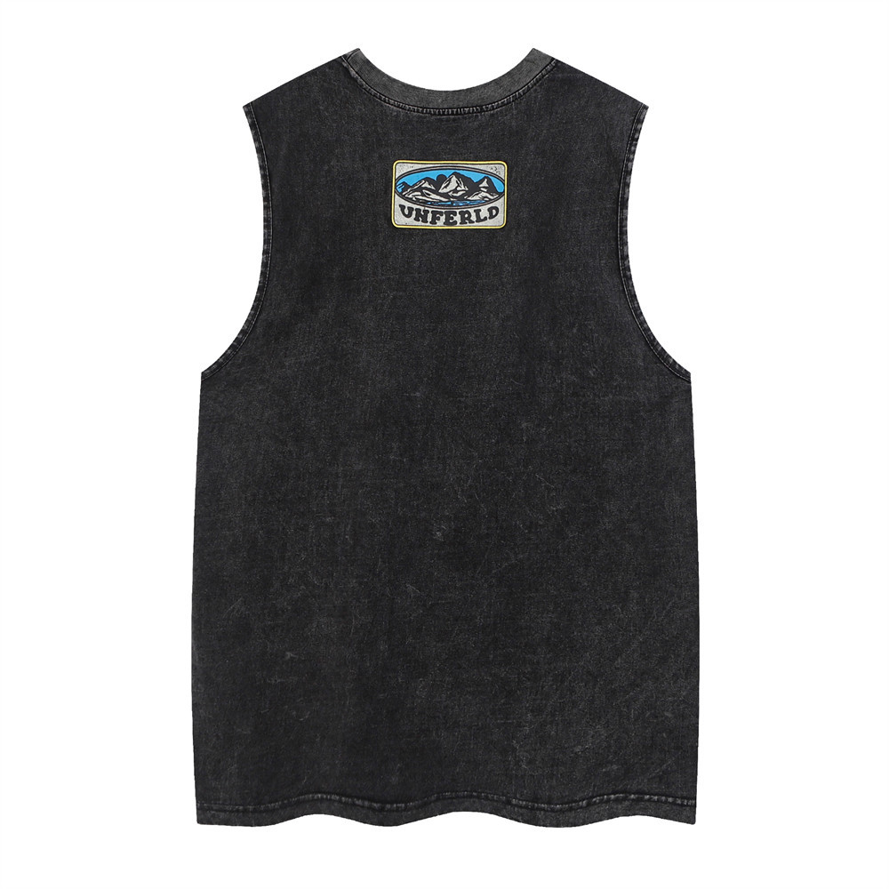Vintage Washed And Worn Cotton Sports Undershirt