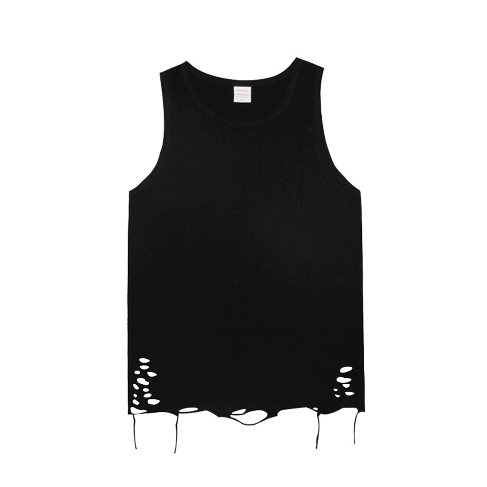 Wind Solid Color Hole Casual Sleeveless Undershirt