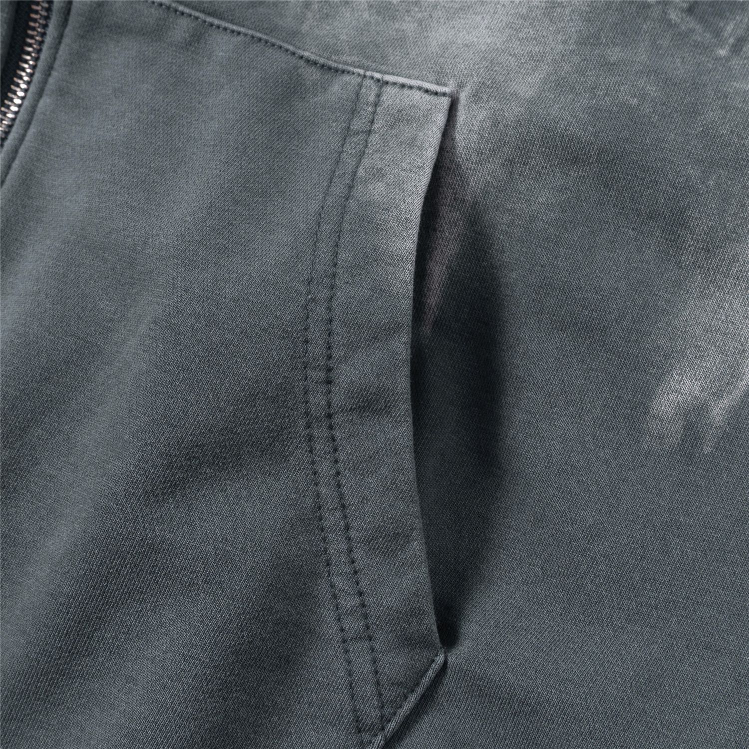 Niche Loose Zipper Hanging Dye Gradient Hooded Sweatshirt
