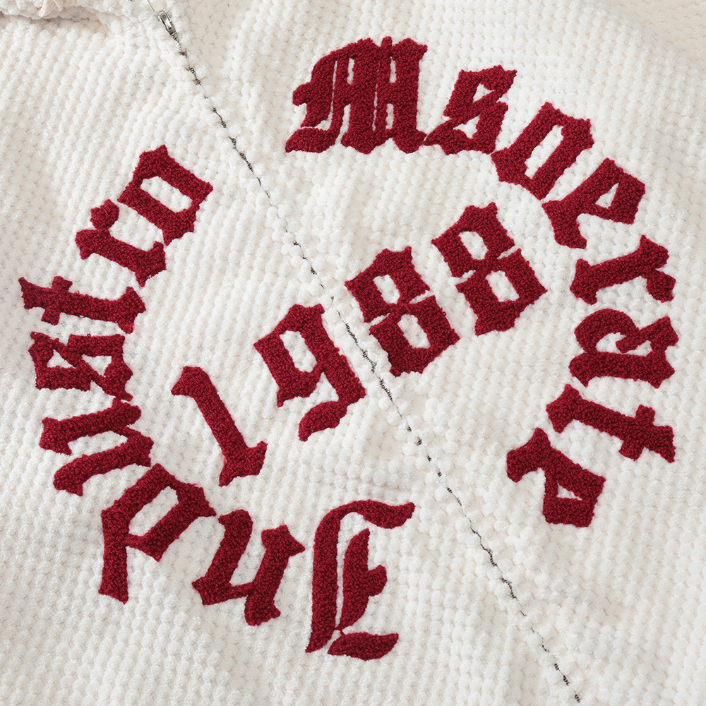 Casual Loose Embroidered Letters Hooded Sweatshirt
