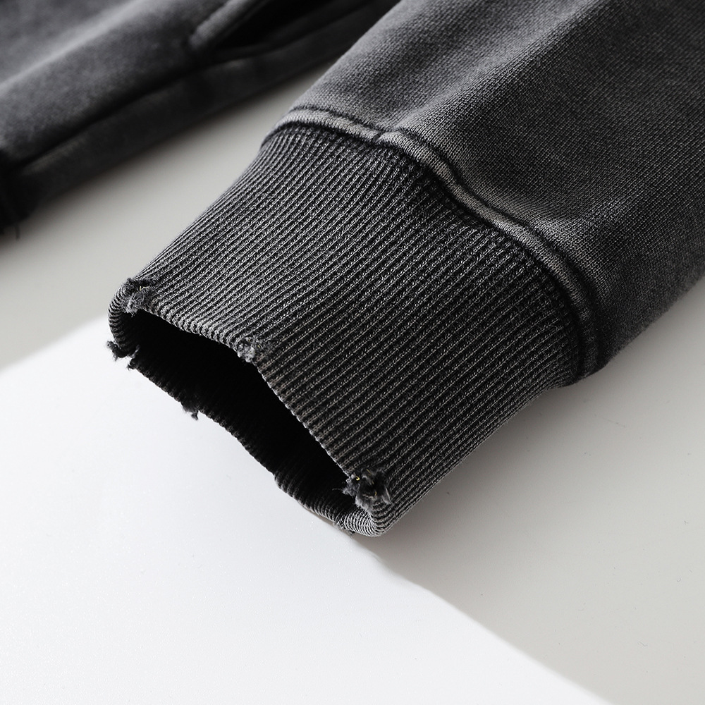 Casual Loose Washed And Worn Blank Hooded Sweatshirt