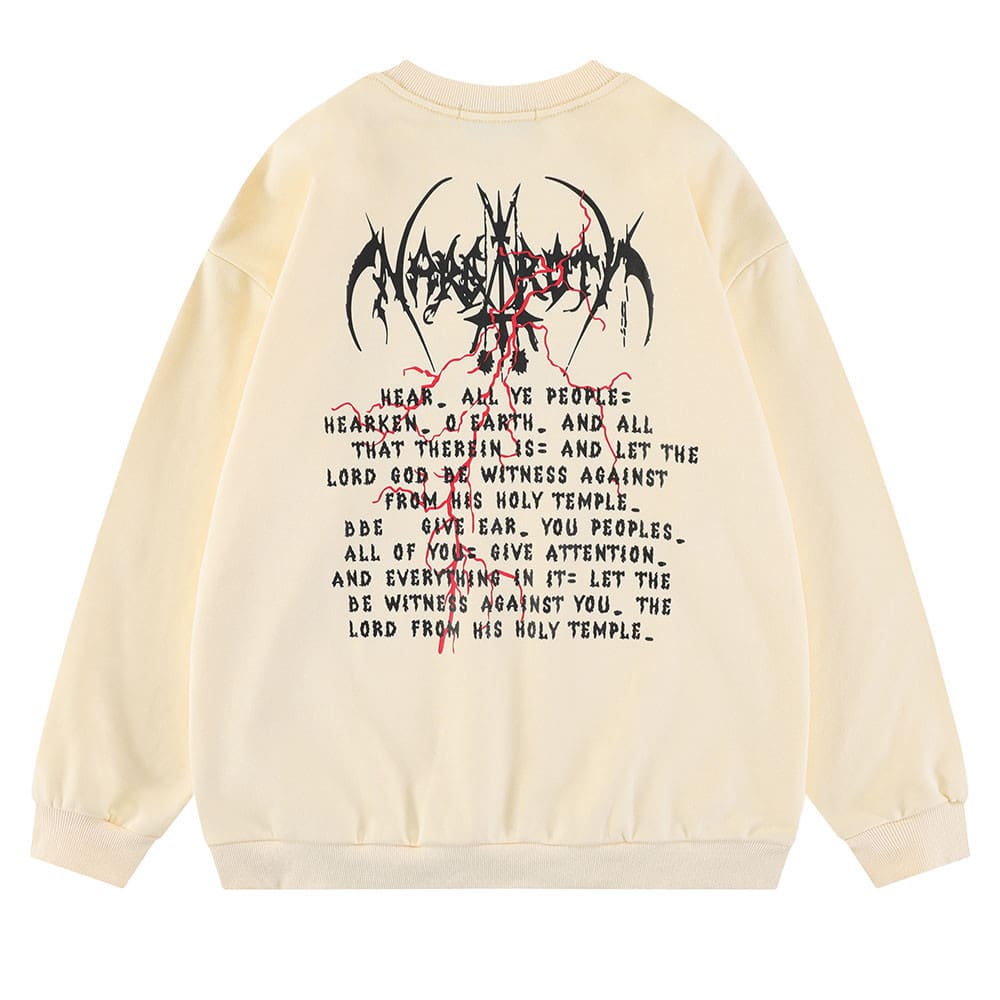 Devil Death Scythe Print Long Sleeve Pullover Sweatshirt