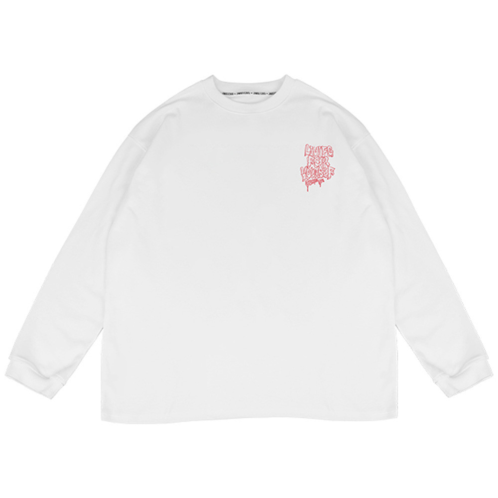 Letter Print Bottoming Round Neck Sweatshirt