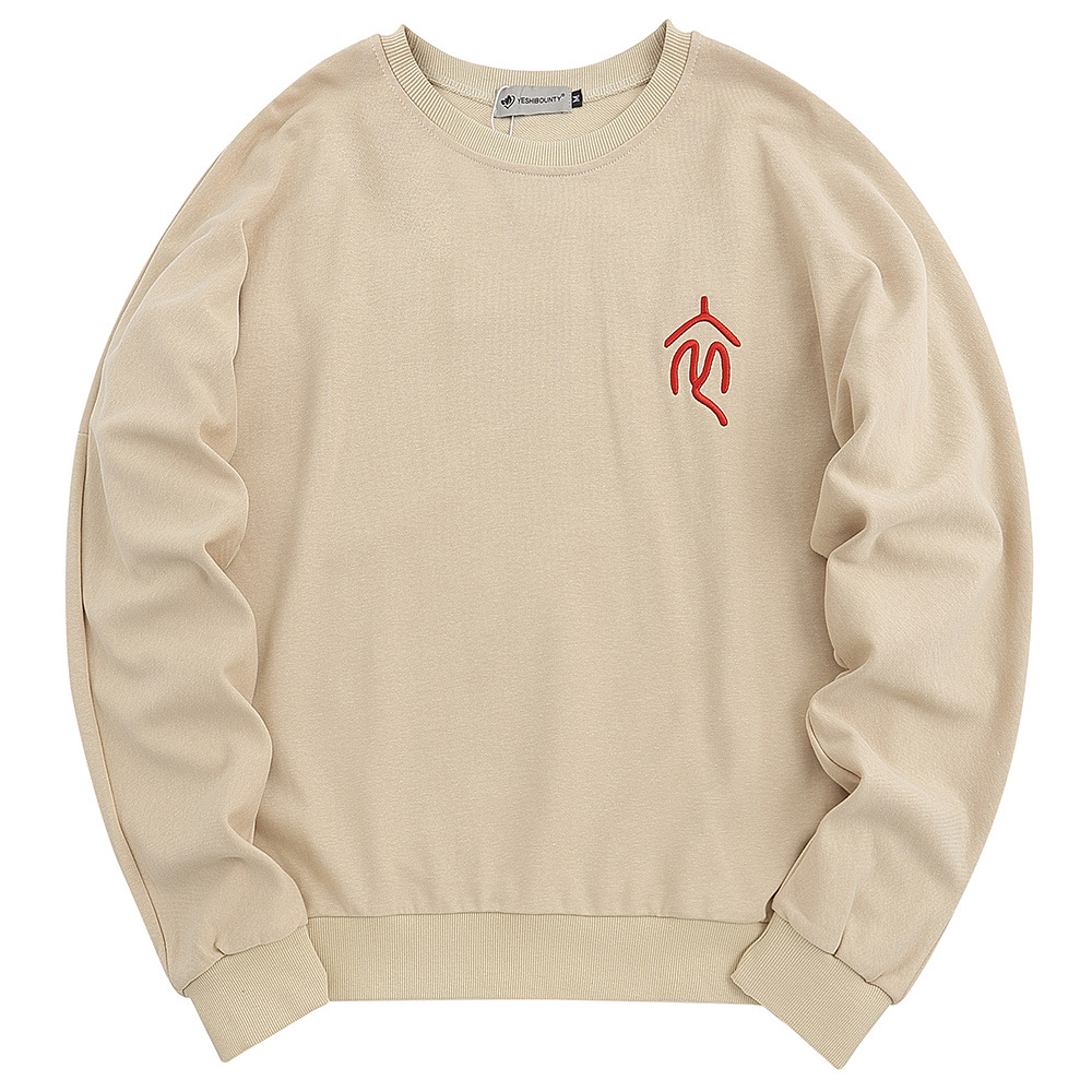 Lazy Wind Casual Drop Shoulder Letter Round Neck Sweater