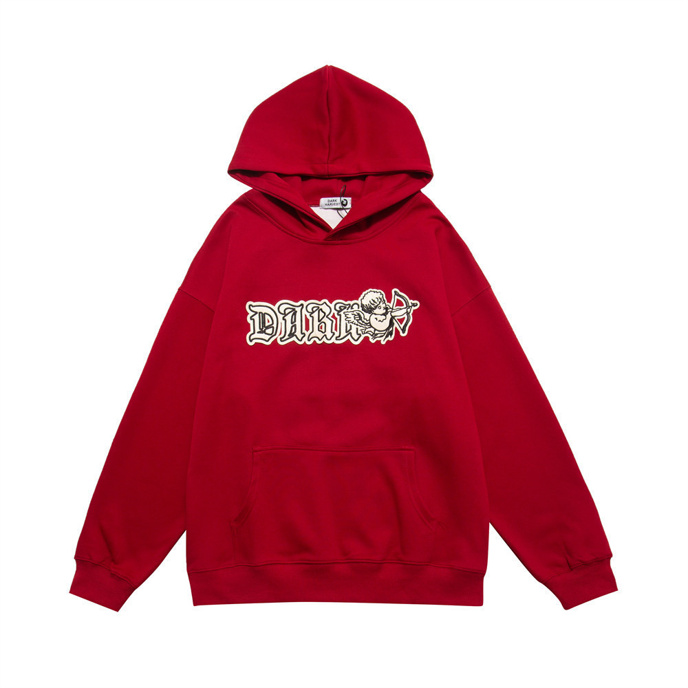 Angel Letters Embroidered Hooded Pullover Sweatshirt