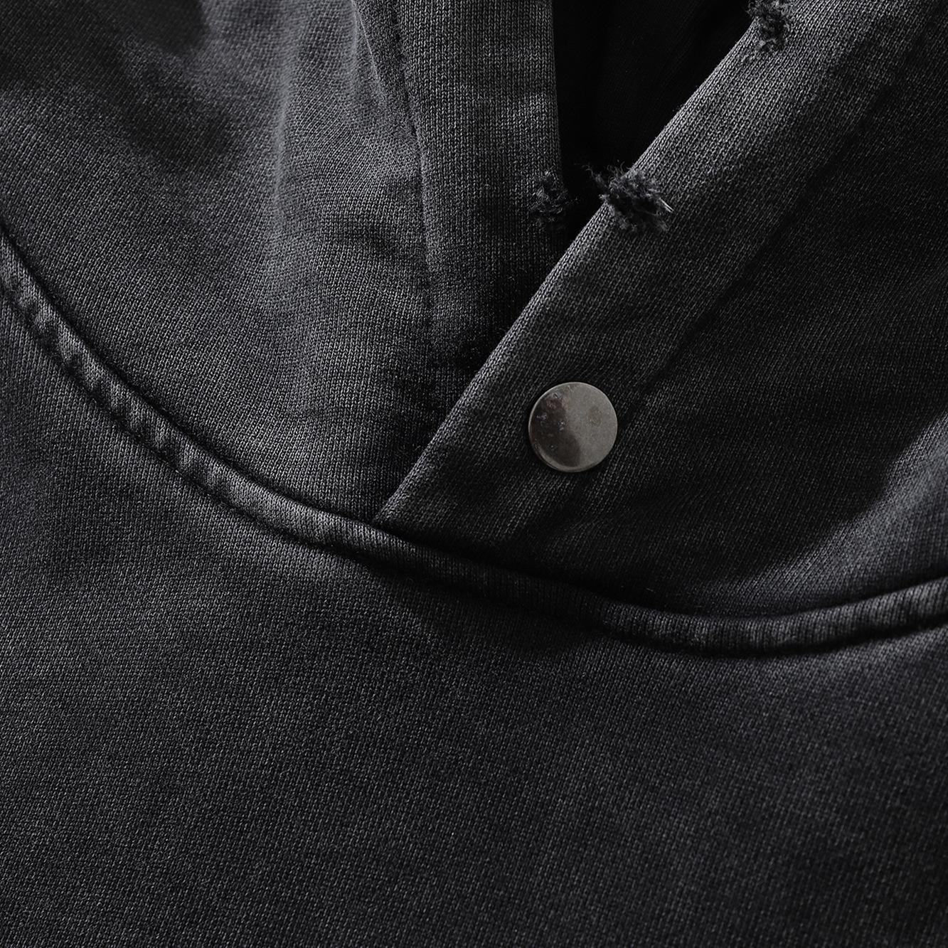 Loose Pullover Kangaroo Pocket Blank Washed Old Sweatshirt