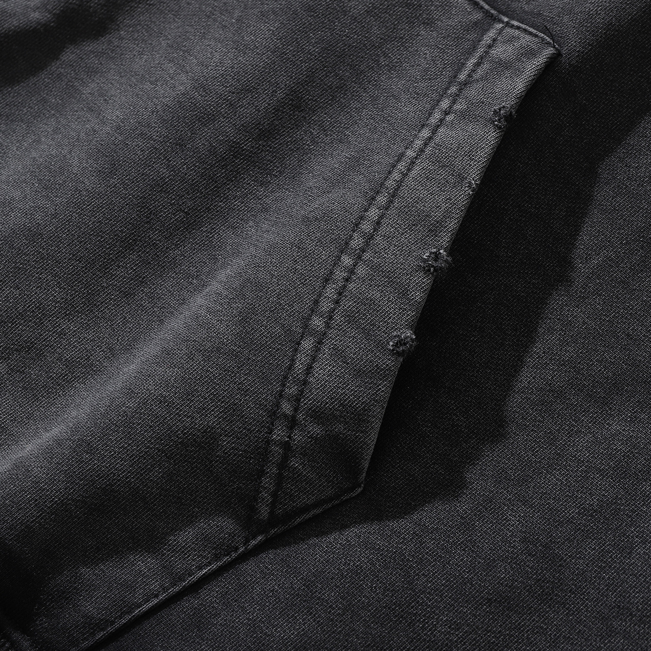 Loose Pullover Kangaroo Pocket Blank Washed Old Sweatshirt