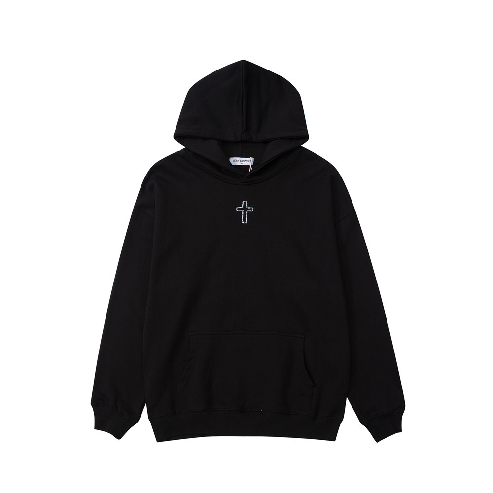 Men'S Slouchy Cross Embroidered Hooded Sweatshirt