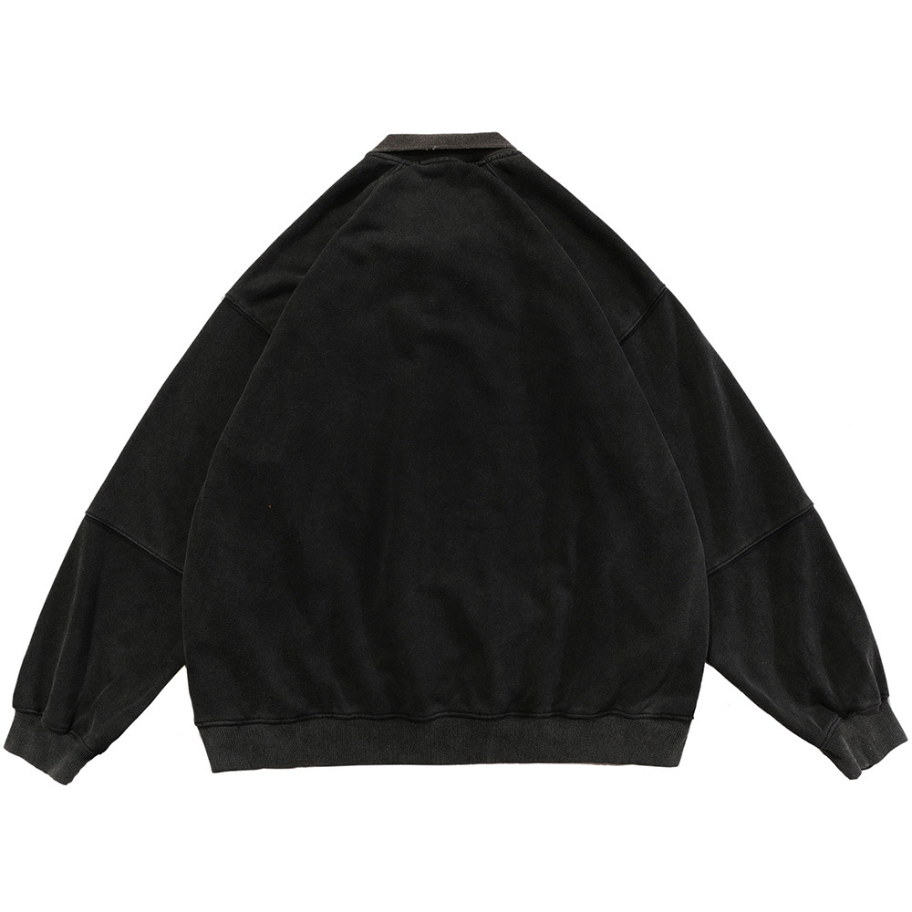 Open Collar Sweatshirts Male Loose Long-Sleeved Street