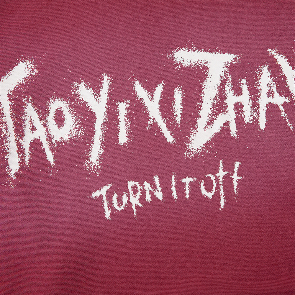 Paint Hooded Sweatshirt Vintage Long Sleeve Letter Spray