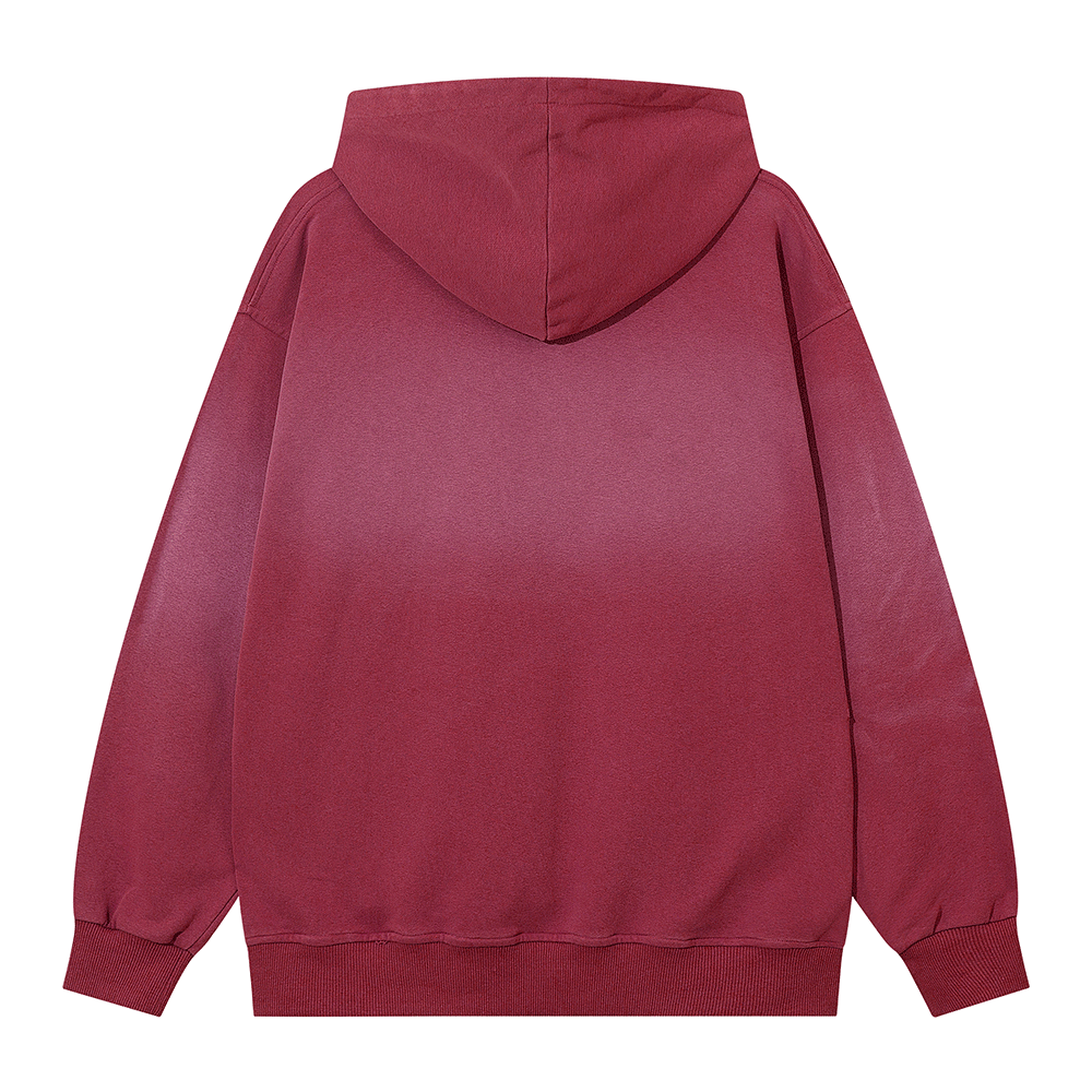 Paint Hooded Sweatshirt Vintage Long Sleeve Letter Spray