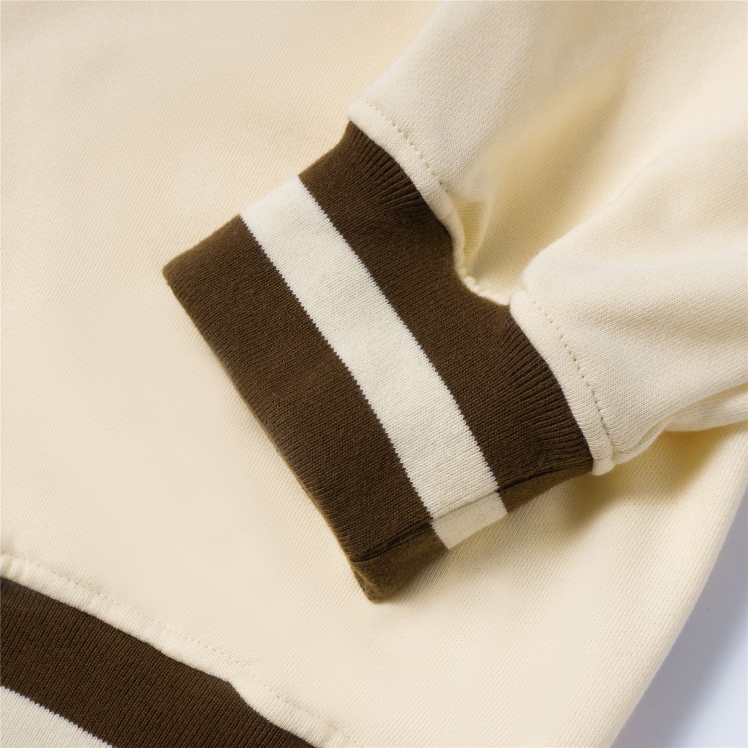 Patch Leather Embroidered Letters V-Neck Sweatshirt