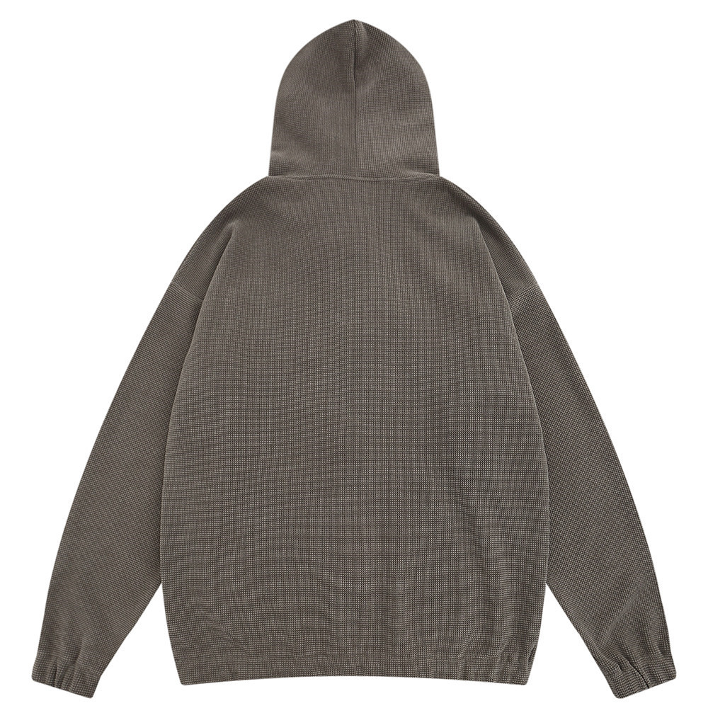Sweatshirt-Plush Patch Embroidered Letters Hooded