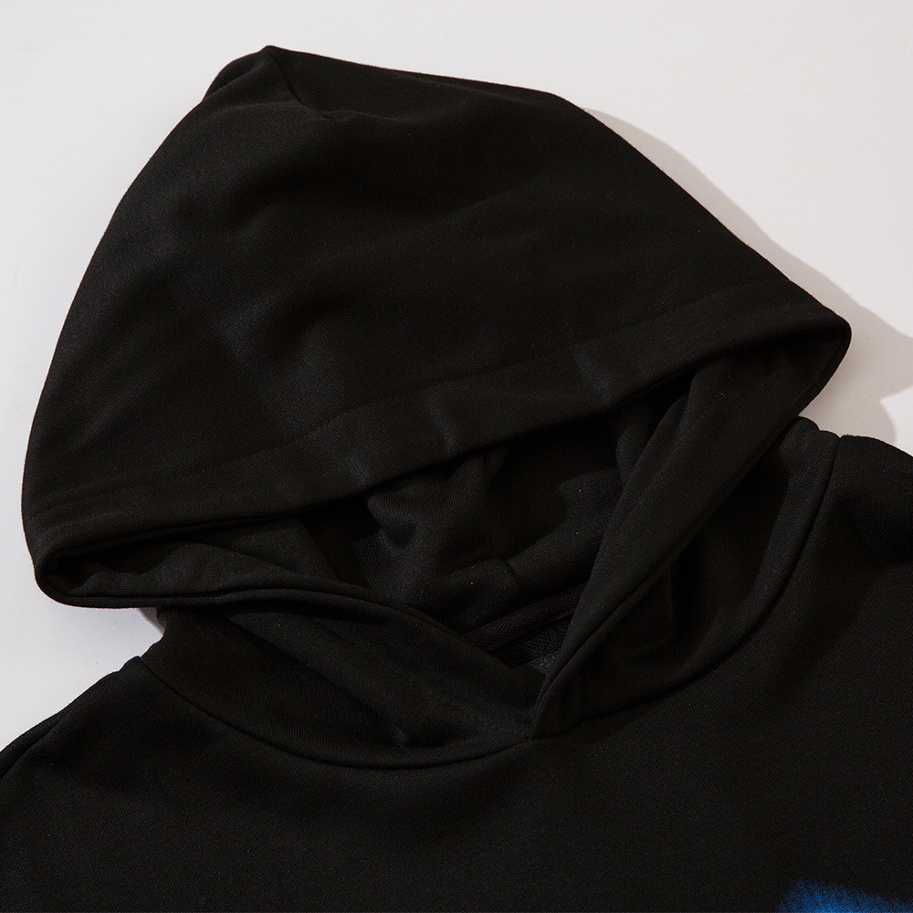 Unreal Blue Light Print Hooded Sweatshirt
