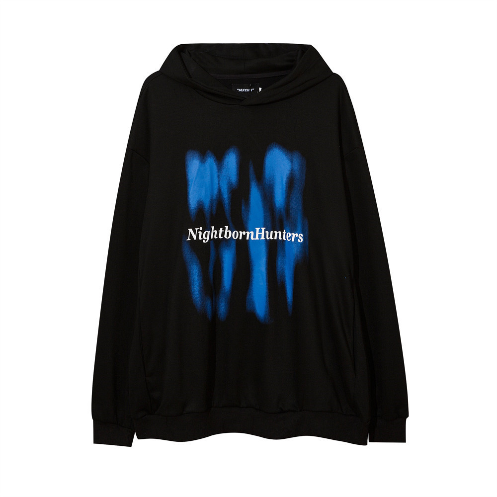 Unreal Blue Light Print Hooded Sweatshirt