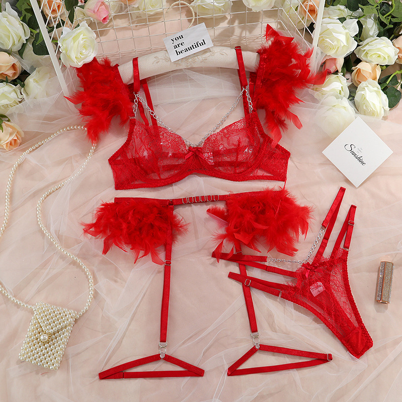 Chain Lace Feather Lace Erotic Lingerie