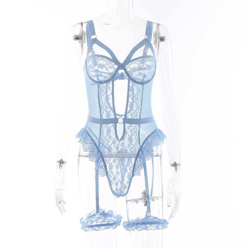 Lace Backless Three-Point One-Piece Erotic Underwear