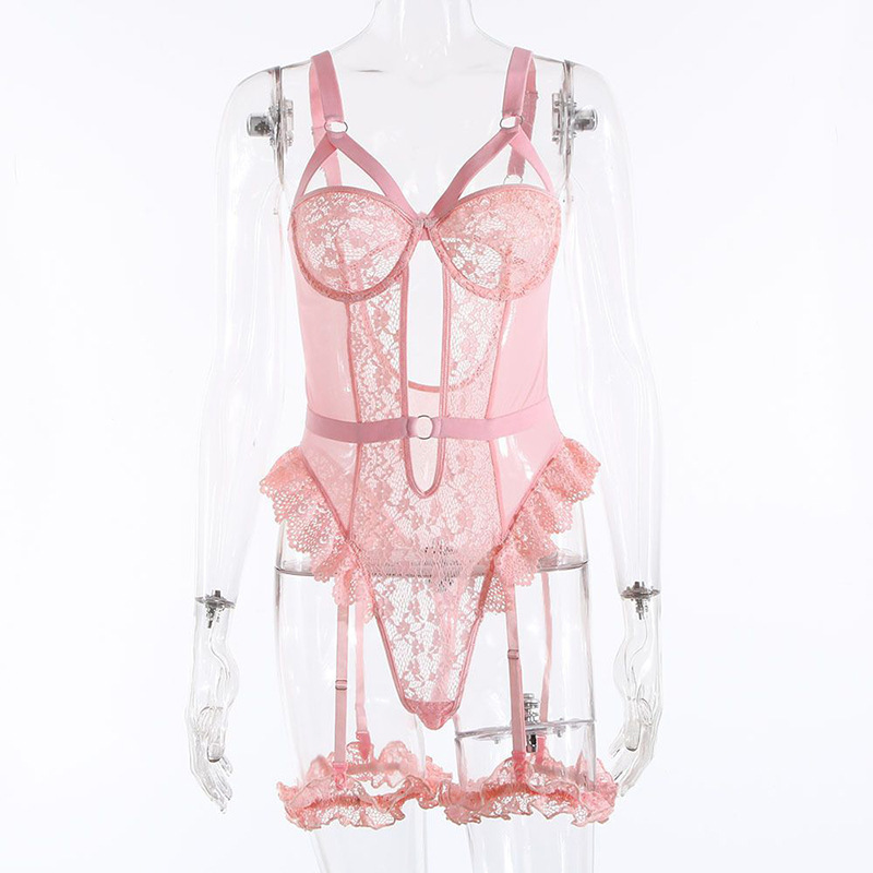 Lace Backless Three-Point One-Piece Erotic Underwear