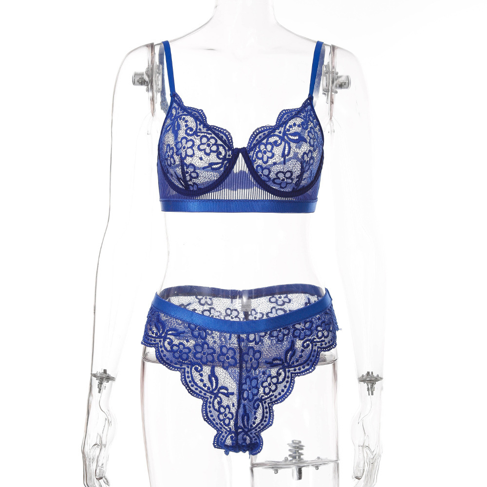Lace Lace See-Through Erotic Lingerie Set