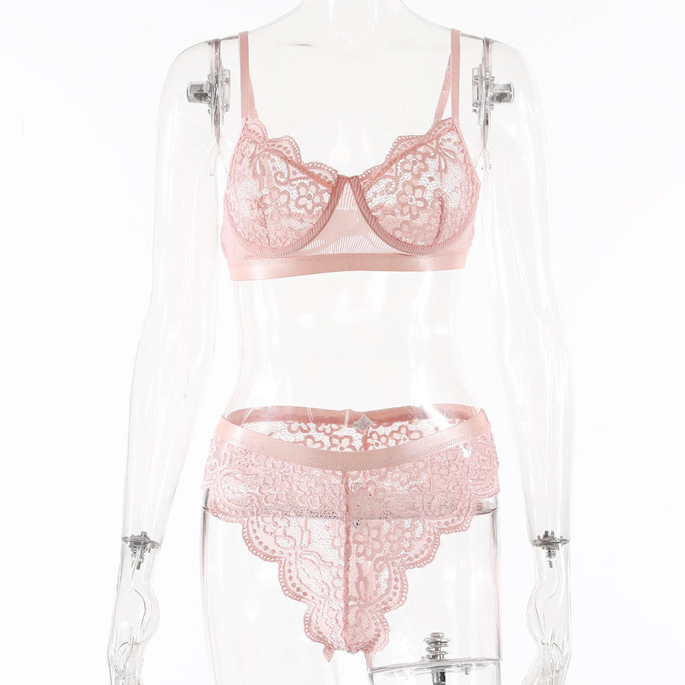 Lace Lace See-Through Erotic Lingerie Set