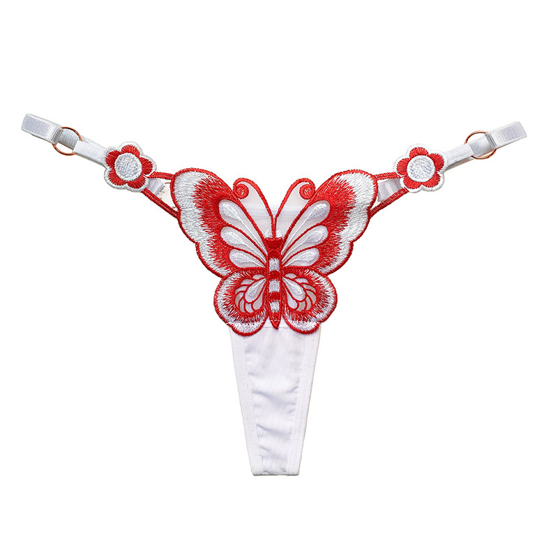 See-Through Embroidery Adjustable Low Waist Panties
