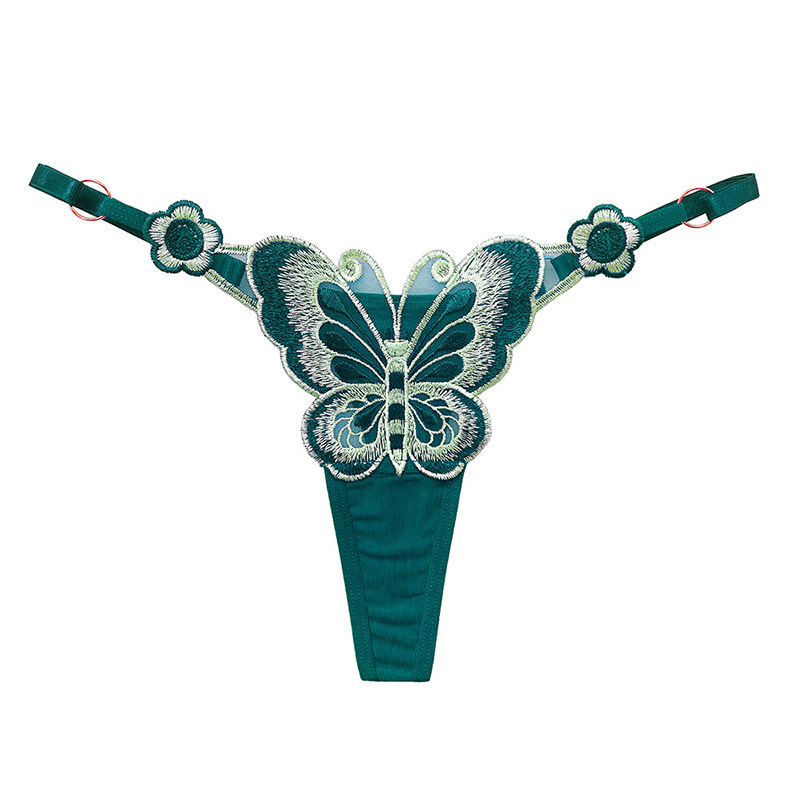 See-Through Embroidery Adjustable Low Waist Panties