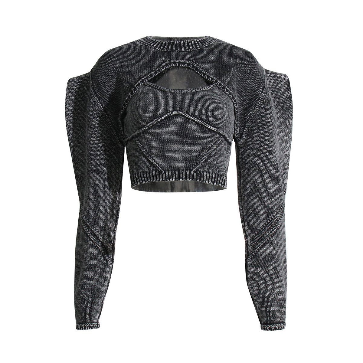 Round Neck Knitted Two-Piece Slim-Fit Do-Over Sweater