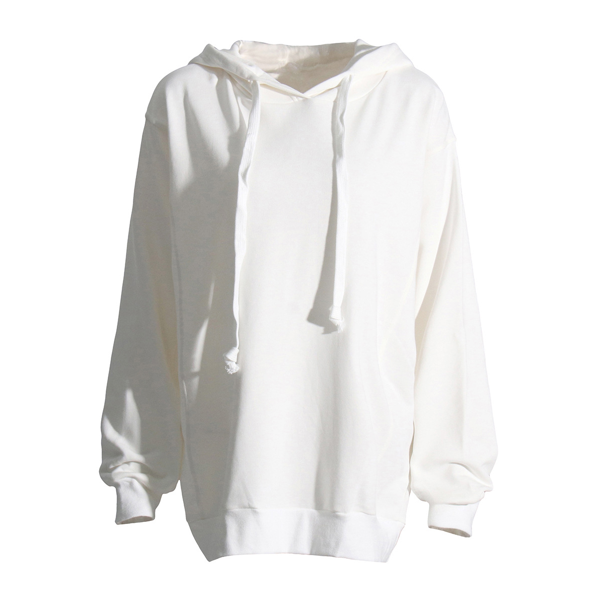Zipper Hooded Solid Color Loose Sweatshirt