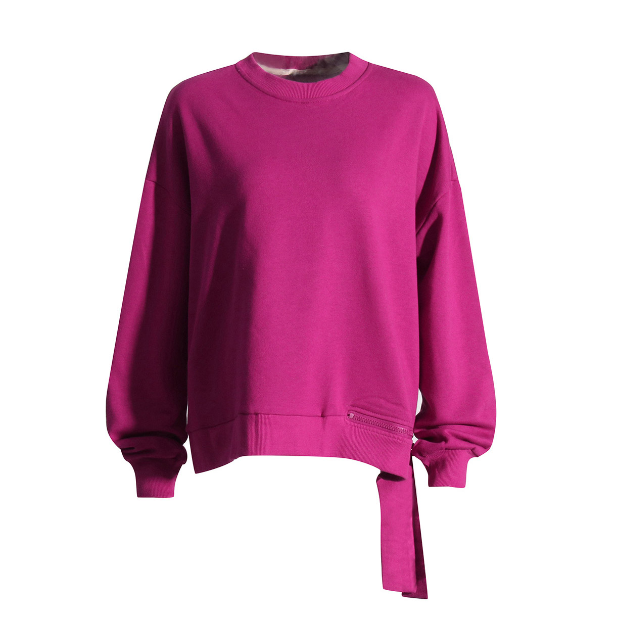 Round Neck Long Sleeve Loose Irregular  Sweatshirt
