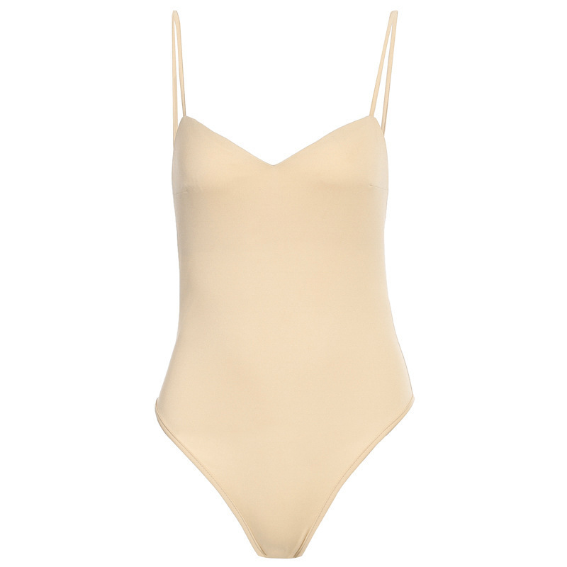 Beige Hot Product Sexuality Halter Jumpsuit