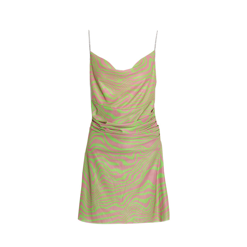 Color Printing Dyeing Personality Silk Sense Short Dresses
