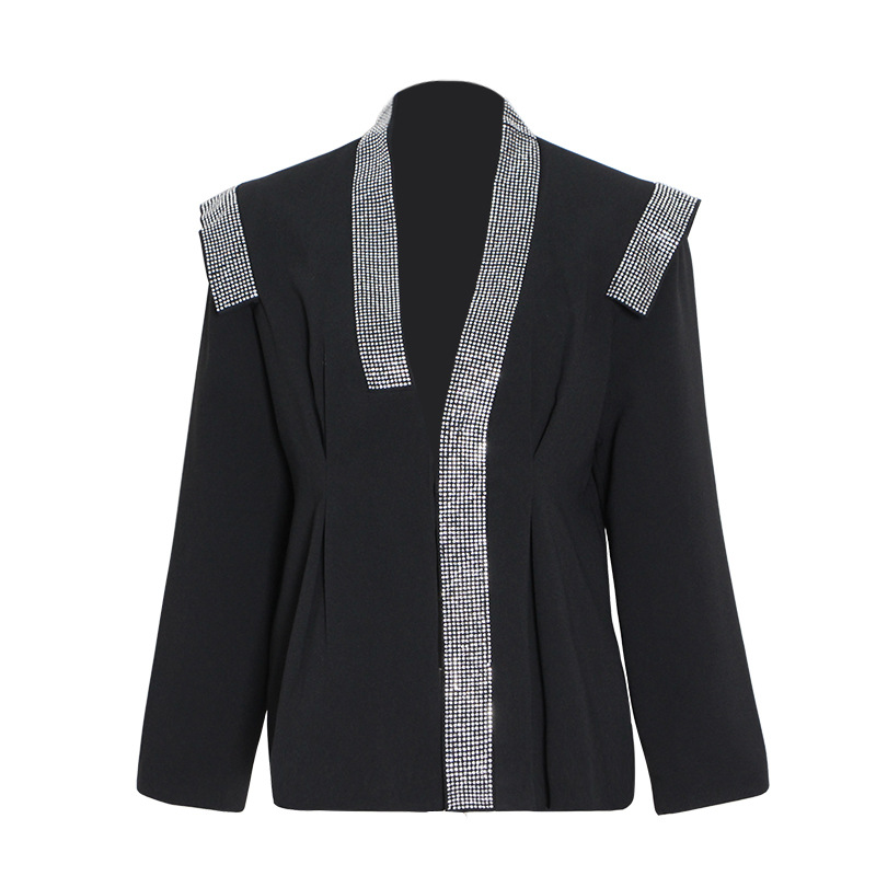 Simple Stamping Drill Pad Shoulder Long Sleeve Jacket