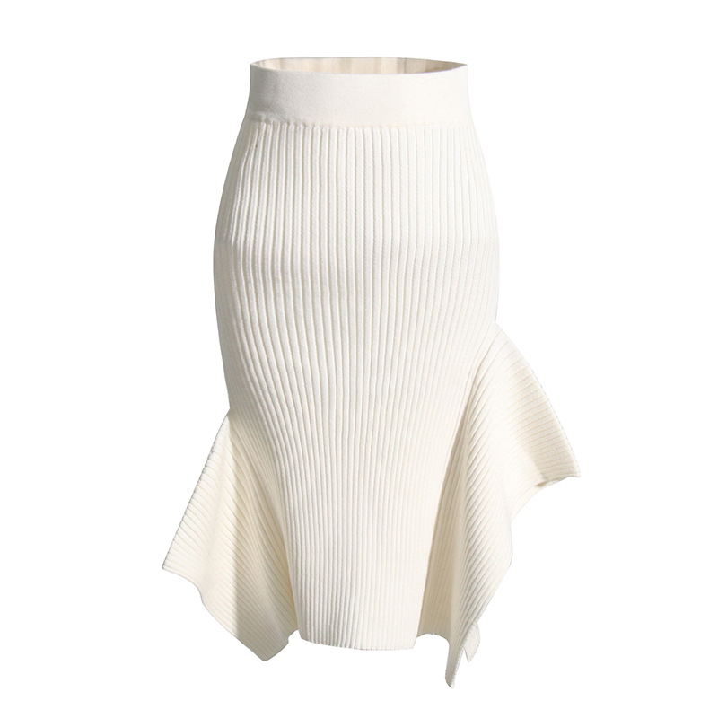 Knitted Hip Wrap Fishtail Half-Body Dress