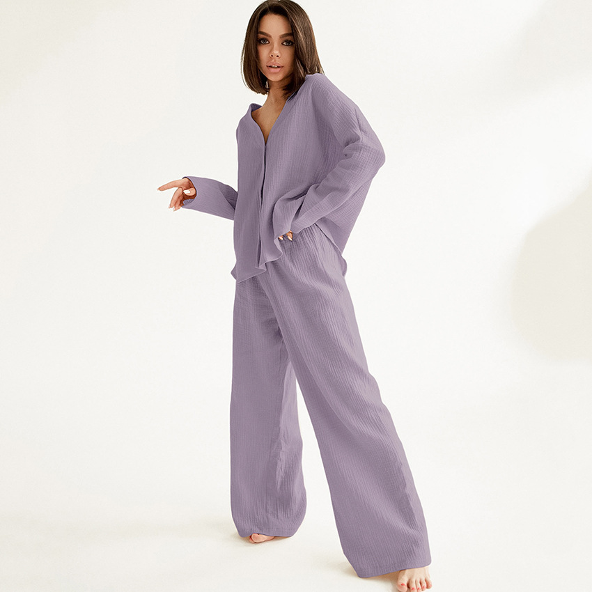 Shirt Pajamas Cotton Loose-Fitting Pajama Pants