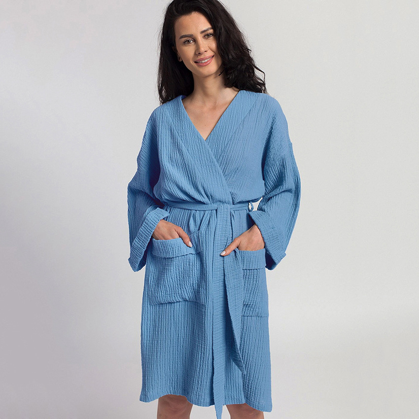 Long-Sleeved Cardigan Double Gauze Pajamas