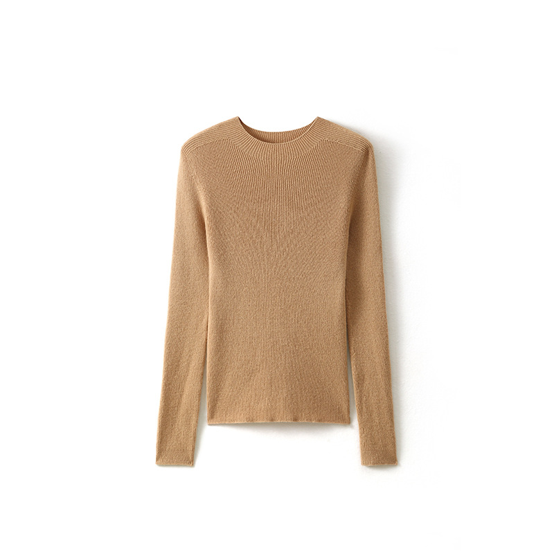 Wool Round Neck Knitted Ladies Long Sleeve Bottoming Shirt