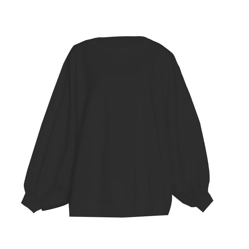 Round Neck Bat Lantern Sleeves Hem Irregularity Sweatshirt