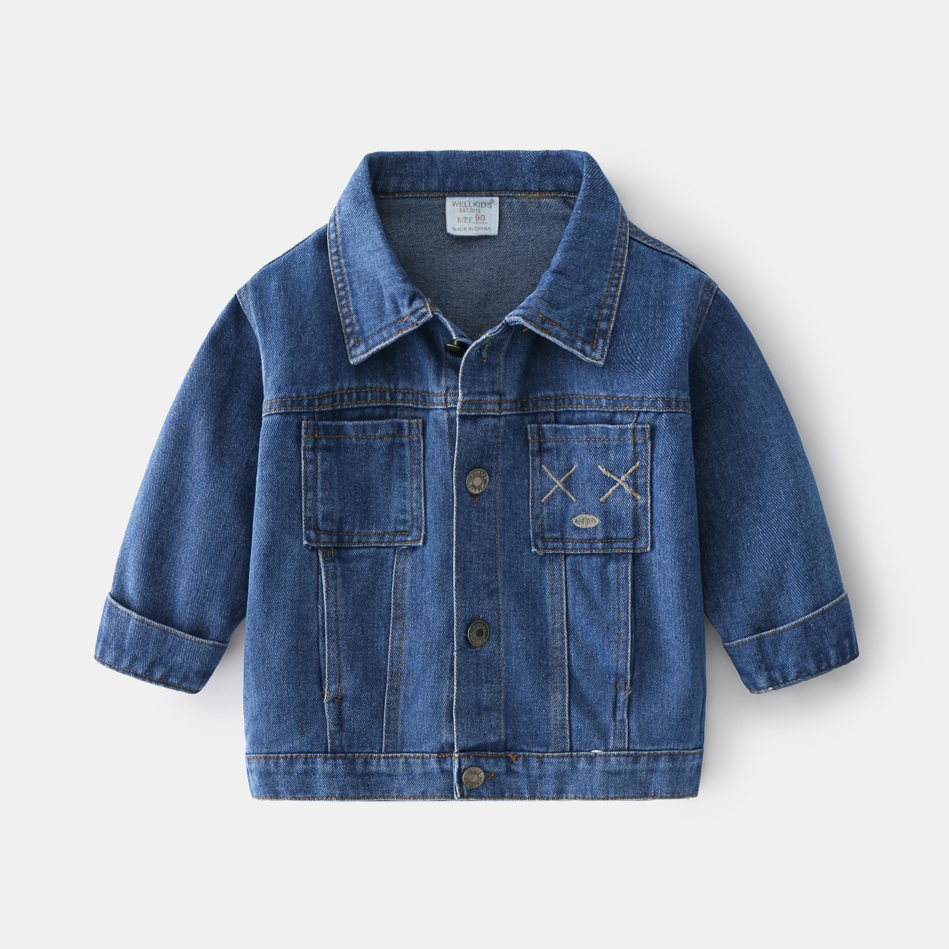 Single-Breasted Casual Non-Hatched Denim Jacket