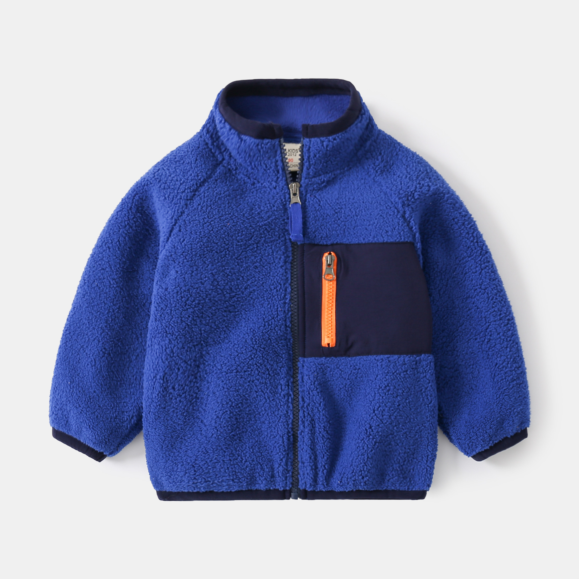 Colorful Zipper Large Pockets Workwear Stand Collar Jacket