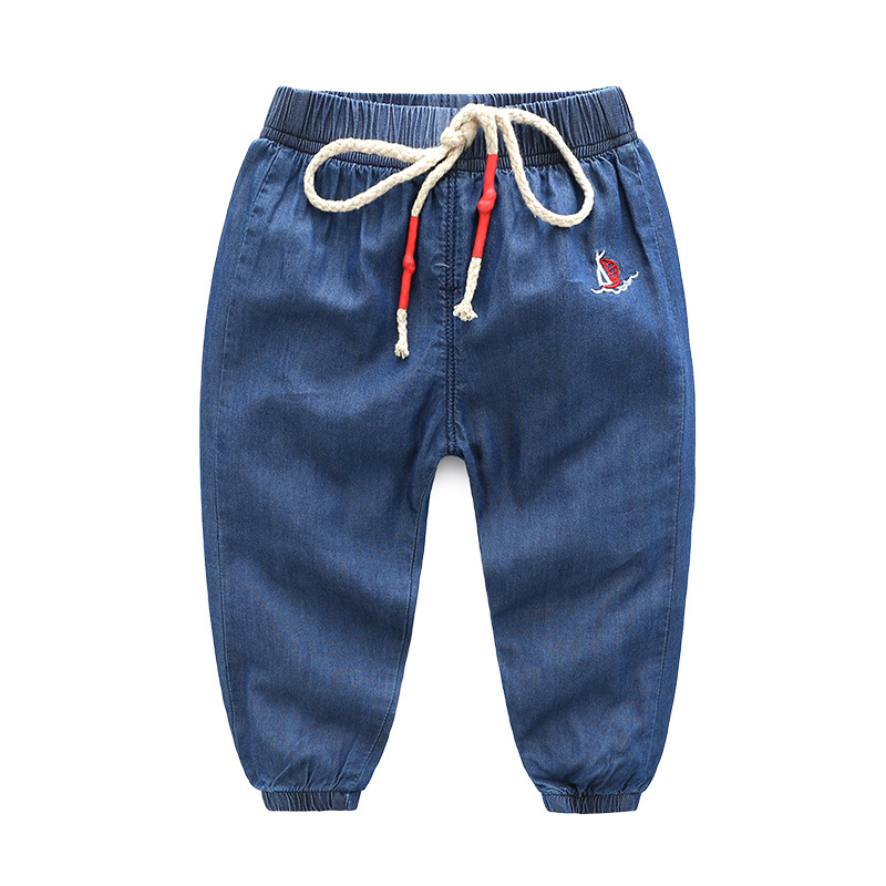 Korean Casual Solid Smooth Tencel Thin Section Jeans