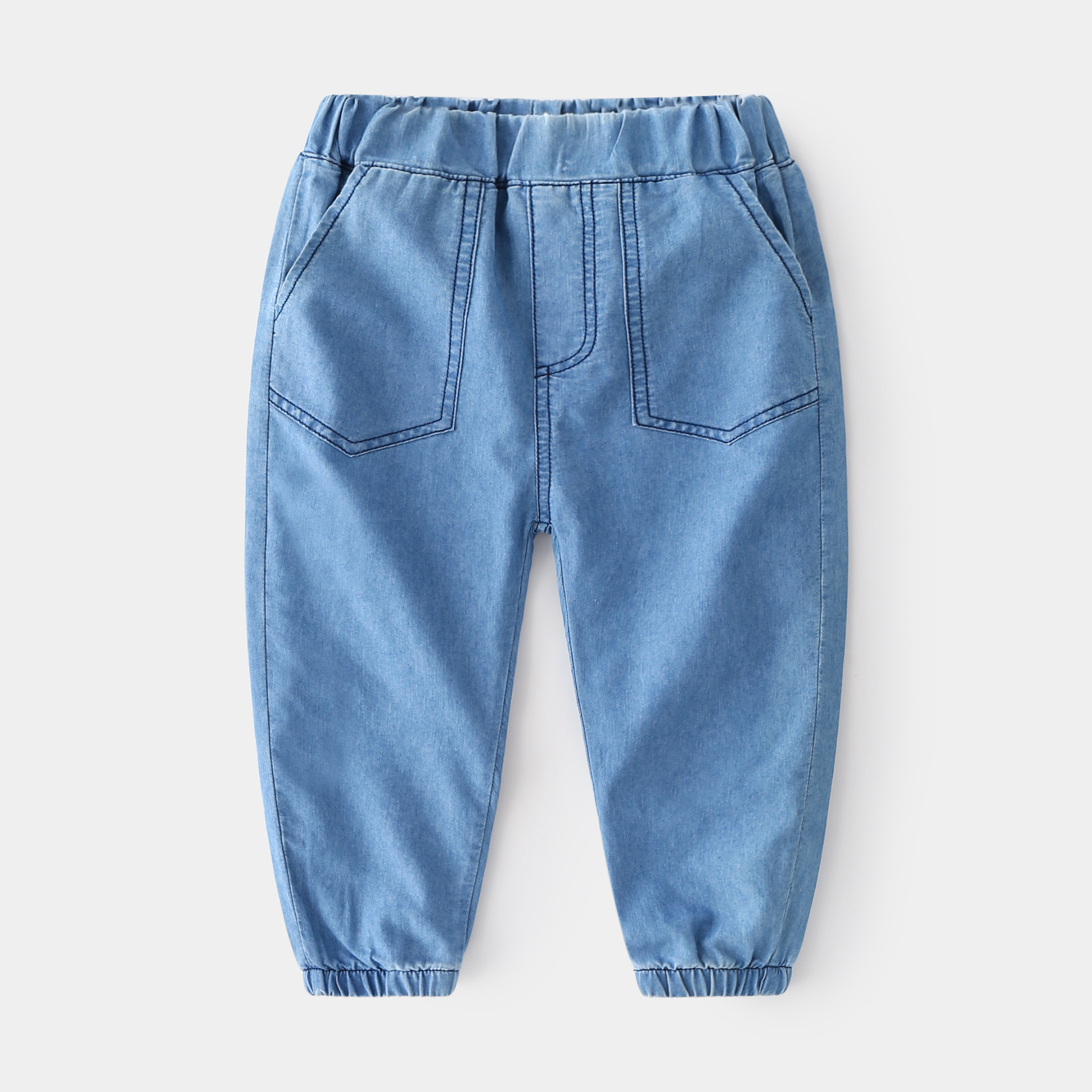 Casual Soft Processing Mid-Waist Section Leather Belt Pants